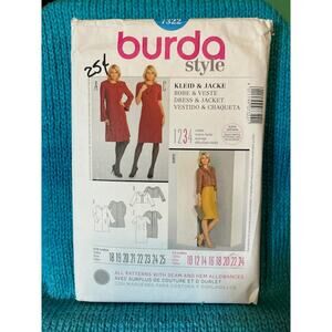 Burda 7322 sewing pattern womens aline bodycon dress blazer